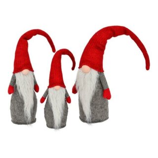 Wichtel Troll Santa RUNT Filz rot/grau 56 cm Zwerg Weihnachten Advent Dekoration