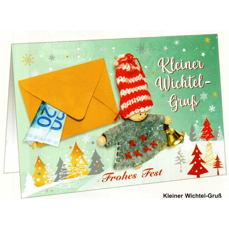 Weihnachtskarte mit Wichtel Kleiner Wichtelgruß Geldgeschenk Ges, 5,37  €