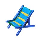 Mini Liegestuhl blau Polyresin Geld-Geschenk basteln