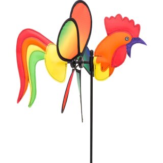 Windspiel Hahn Rooster mit Stab H 63 cm, B 32 cm Spin Critter Gartenstecker