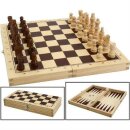 Spielesammlung in Holzkiste Schach, Dame, Backgammon 29 x...
