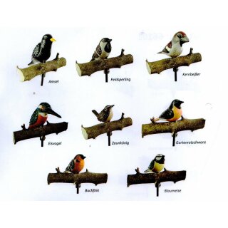 Tangoo Keramik Singvögel für Stab frostsicher Gartenstecker Dekoration