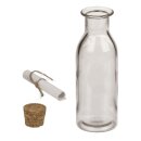 Glasflasche mit Korkenverschluss & Papierröllchen zum Beschriften Geldgeschenk Flaschenpost Dekoration