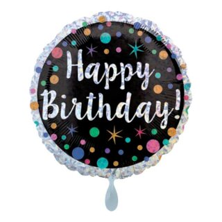 Folienballon - Ø 45 cm - Polka Dot Happy Birthday Ø 45 cm ungefüllt