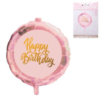 Folienballon - Ø 45 cm - rosegold Happy Birthday ungefüllt