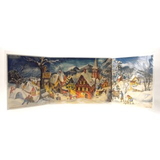 Adventskalender nostalgisch "Kleines Dorf im Winter" Panoramaformat von Richard Sellmer Verlag