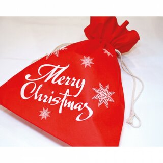 Geschenktasche XL mit Kordel rot "Merry Christmas" 50 x 40 cm Geschenkverpackung