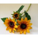Sonnenblume mit 3 Bl&uuml;ten 36 cm Kunstblume Dekoration