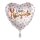 Folienballon - Ø 45 cm - Liebe Ostergrüße Herz weiß rosa ungefüllt