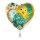 Folienballon - Ø 45 cm - Frohe Ostern Küken Herz ungefüllt