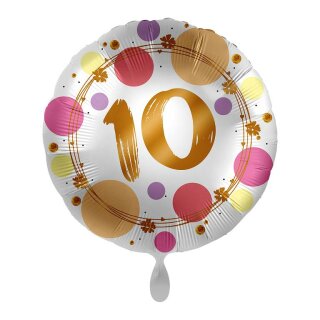 Folienballon - Ø 45cm - Shiny Dots 10 rund ungefüllt