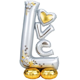 AirLoonz - XXL Love Wedding 147 cm Hochzeit Dekoration ungefüllt Anagram