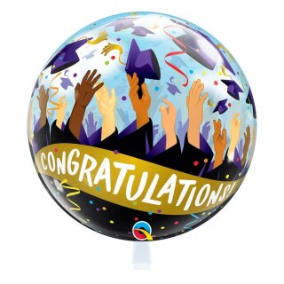 Bubble Doktorhut Congratulation Grad Caps Prüfung Abitur Ø 56 cm Ballon ungefüllt Qualatex