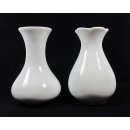 Vase Keramik wei&szlig; gl&auml;nzend 2 Formen H 12 cm