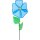 Windrad Blume blau Ecoline Blue Flower 26 x 64 cm