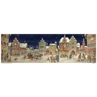 Adventskalender nostalgisch "Altstadt im Schnee" ca. 21 x 70 cm von Richard Sellmer Verlag