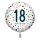 Folienballon - Ø 45cm - Happy Birthday 18 Konfetti Anagram rund ungefüllt