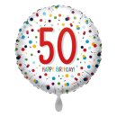 Folienballon - &Oslash; 45cm - Happy Birthday 50 Konfetti...