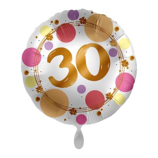 Folienballon - Ø 45cm - Shiny Dots 30 rund ungefüllt