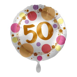 Folienballon - Ø 45cm - Shiny Dots 50 rund ungefüllt