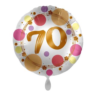 Folienballon - Ø 45cm - Shiny Dots 70 rund ungefüllt