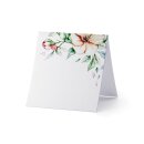 25 Tischkarten weiß mit floralem Muster 7 x 7,5 cm...