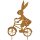 Blumenstecker Metall Rostoptik Hase Tôle auf Fahrrad 15 x 27 cm Gartenstecker Pick