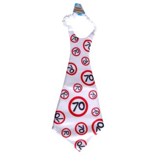 Riesen-Krawatte "70" Verkehrsschild 90cm Geburtstag Happy Birthday