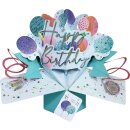 Pop Up Karte 3D "Ballons" neu Happy Birthday...