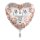 Folienballon - Ø 43 cm - Hochzeit  Blumen Herz ungefüllt Premioloon