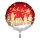 Folienballon - Ø 45cm - Weihnachtsmann Schlitten Satin Santa Village ungefüllt