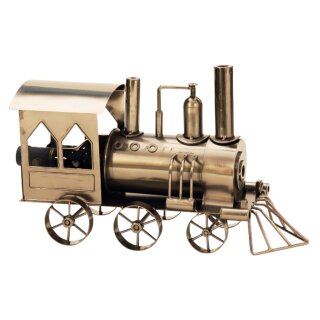 Wein - Flaschenhalter Lokomotive  H 23 cm L 37,5 cm Metall