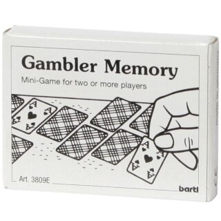 Mini - Spiel "Gambler Memory" Kartenspiel Memo Bartl englisch