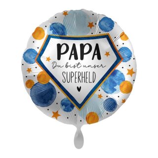 Folienballon - Ø 45cm - Papa Du bist unser Superheld rund ungefüllt