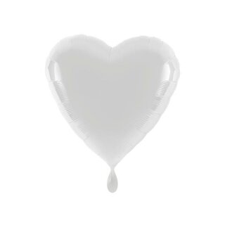 Folienballon Herz Ø 45cm weiß ungefüllt Anagram