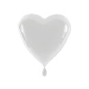 Folienballon Herz Ø 45cm weiß ungefüllt...
