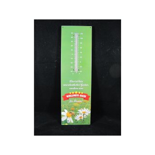 Kult Thermometer mit Schlüsselhalter Metall "Wellness Oase" 40 x 12 cm