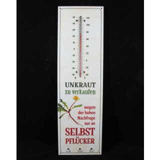 Kult Thermometer mit Schlüsselhalter Metall "Selbstpflücker" 40 x 12 cm
