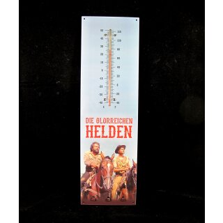 Kult Thermometer mit Schlüsselhalter Metall "Die glorreichen Helden" 40 x 12 cm Bud Spencer & Terence Hill