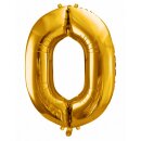 Folienballon XXL Zahl 0 gold - ungefüllt Partydeco