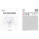 Folienballon Herz Ø 45cm weiß ungefüllt...