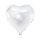 Folienballon Herz Ø 45cm weiß ungefüllt Partydeco