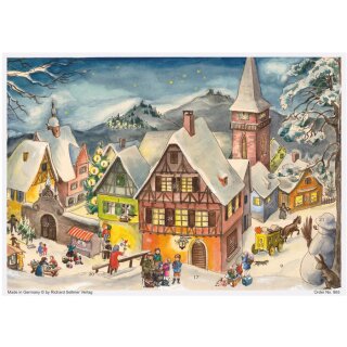 Adventskalender Bilder A4 "Verschneites Dorf" von Richard Sellmer Verlag