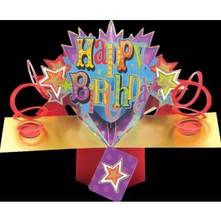Pop up Karte 3D "Happy Birthday" Motiv 1 Ballongewicht Glückwunschkarte