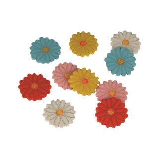 Geschenkdekoration Blumen mit Selbstklebepunkt  10 Stück  verzieren, basteln, Geburtstag