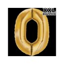 Folienballon XXL Zahl 0 gold -  ungefüllt Anagram
