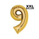 Folienballon XXL Zahl 9 gold -  ungef&uuml;llt Anagram