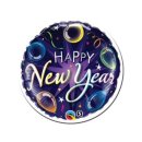 Folienballon - Ø 45 cm - Happy New Year ungefüllt Qualatex