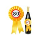 Flaschen-Rosette "80" Geburtstag Flaschendeko...
