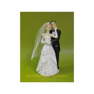 Figur Brautpaar Braut mit Schleier aus T&uuml;ll 12 cm